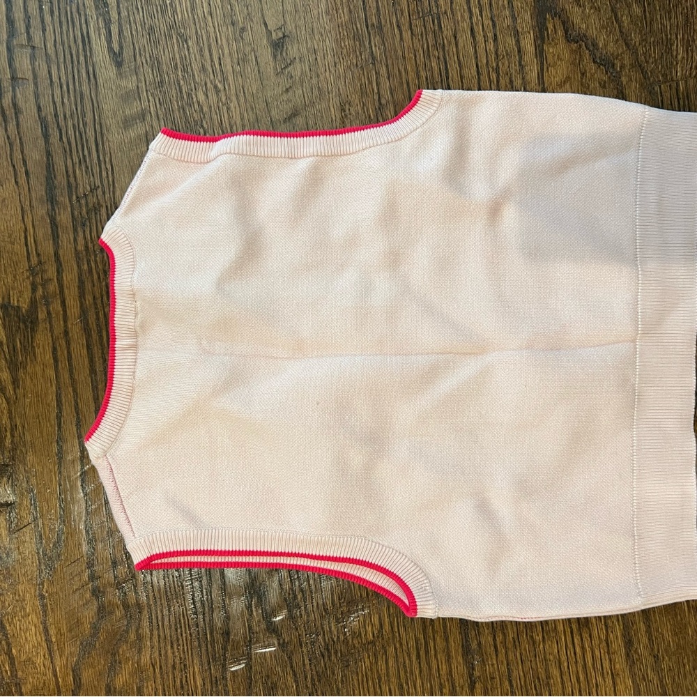Zara Knit Cropped Pink Sweater Vest - Picture 6 of 7